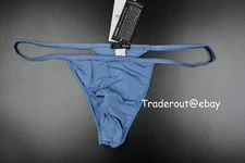Hom Men midblue blue Plume temptation G-string thong underwear size L XL