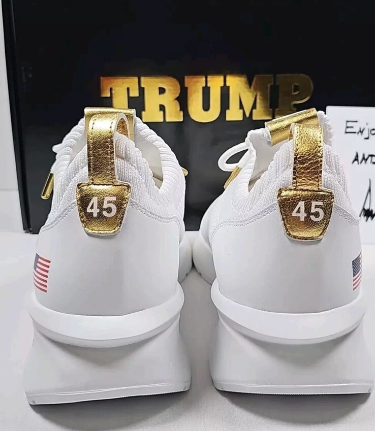 Donald Trump POTUS 45 Sneaker White Mens 12 Womens 13.5