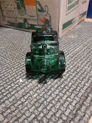 Vintage Antique Car Avon TAI WINDS AFTER SHAVE Decanter Green Glass empty - Picture 4 of 5