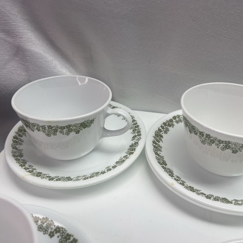 70er Jahre Corning Corelle Livingware Frühlingsblüte grün Lot 10 Tassen/15 Teller - Bild 7 von 9