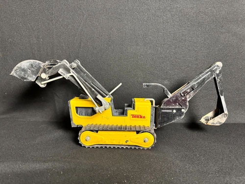Vintage Tonka T-6 Track Front End Loader Backhoe Bulldozer Metal USA #41242