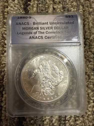 1880-s Brilliant Uncirculated Morgan Silver Dollar ANACS certified