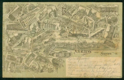 Litho / Lithografie: Hanau (Druck: F. Grüning, Hanau) - Bild 1 von 2