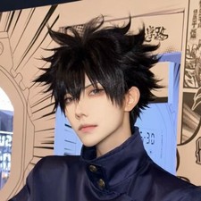 Jujutsu Kaisen Fashion Wig Fushiguro Megumi Toupee Cosplay Fluffy Hairpiece