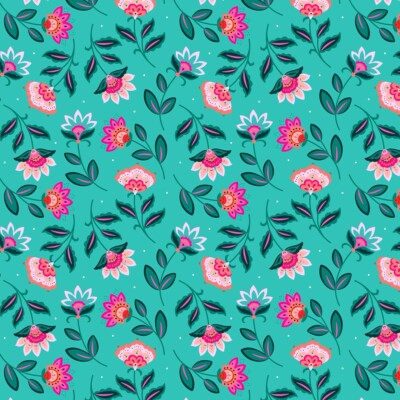 Fat Quarter Dashwood Studios Indian Summer Floral Blume Blatt 100% Baumwollstoff