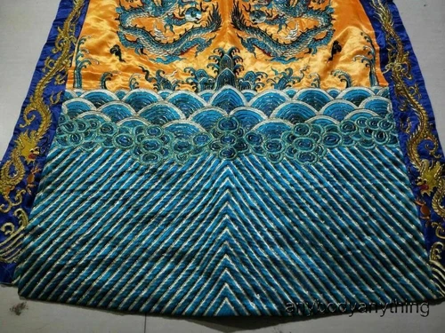 Vestido Formal Bordado Diseño Dragón Dinastía Qing China Emperadores - Imagen 7 de 7