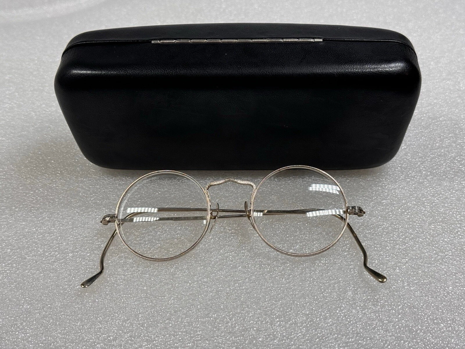 Antique B & L Bausch & Lomb 14k White Gold Pads PAD Art Deco Eyeglasses