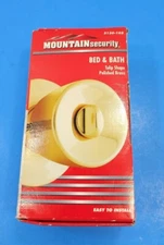 NOS Mountain Security 3130-105 Bed & Bath Polished Brass Tulip Shape Door Handle