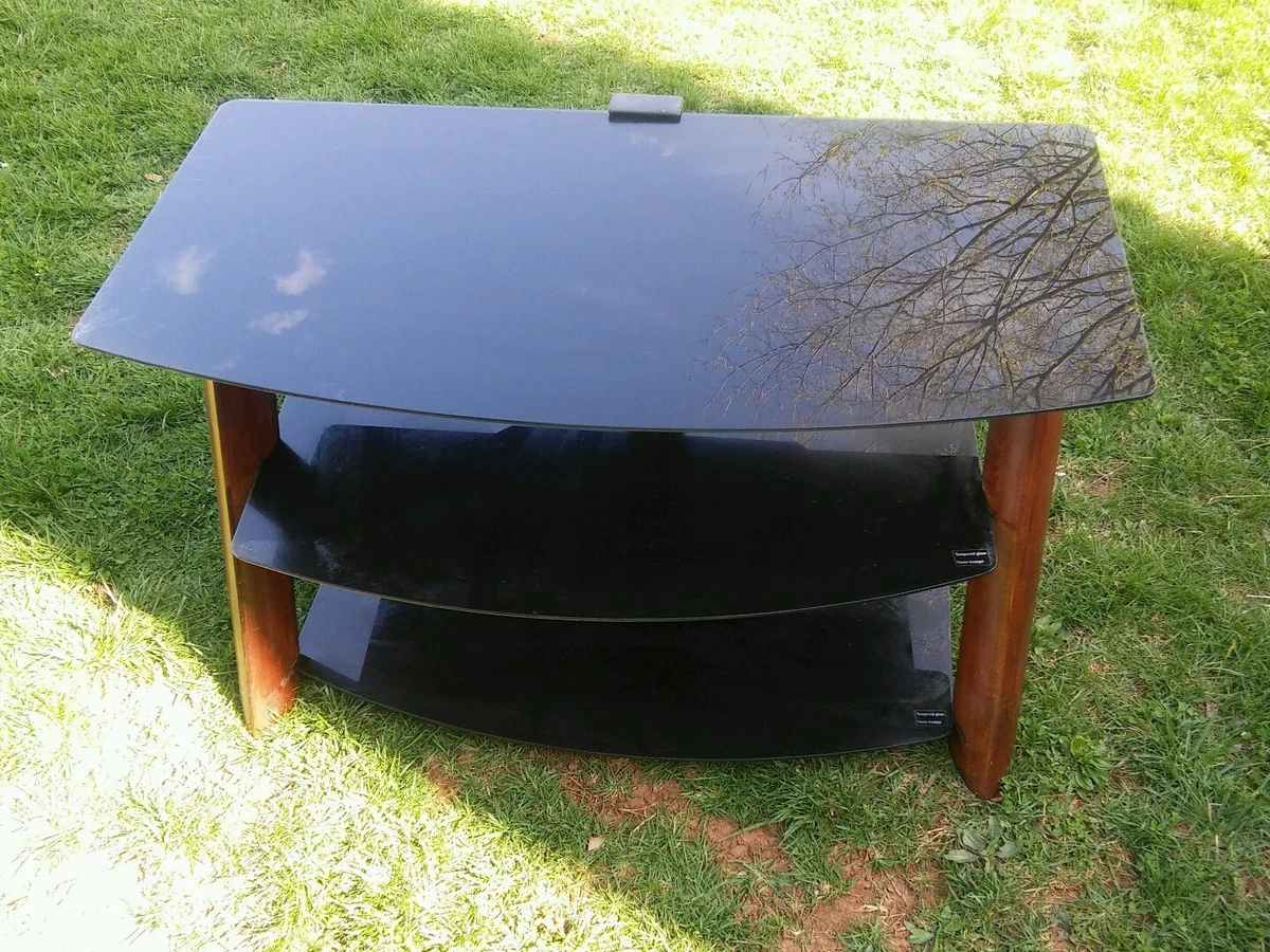 Black glass tv online stand ebay