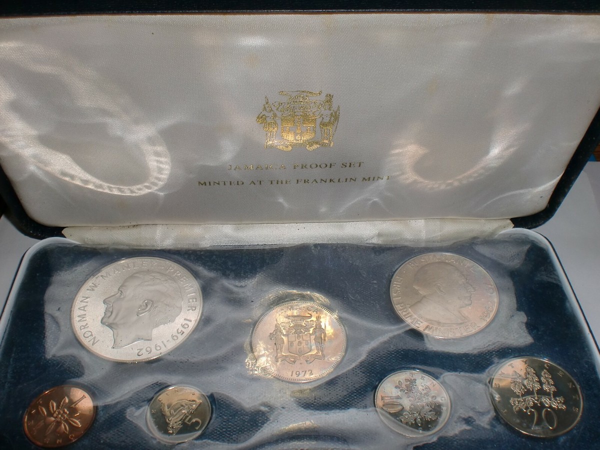 Jamaica Proof Set 銀貨 JAMAICA SILVER PROOF COIN YEAR SET 1976 BY FRANKLIN MINT