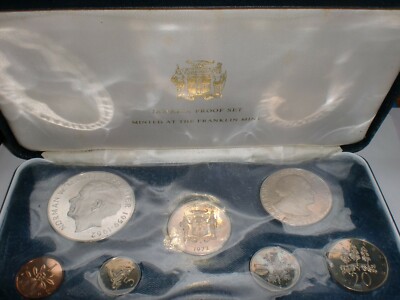 JAMAICA - 7 COIN PROOF SET - 1972 BY FRANKLIN MINT WITH