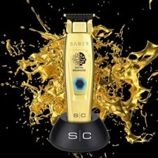 NEW StyleCraft PRO Saber Metal Cordless Trimmer w/ Brushless Motor Gold SC405G