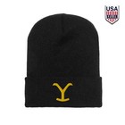 Yellowstone Logo Embroidered Knit Beanie Cuff Winter BDay Her Him Dad's Mom Gift