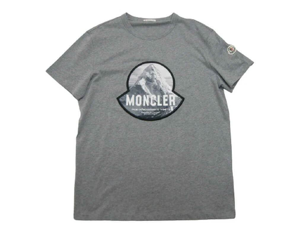 T-shirt Moncler Grey size S International in Cotton - 21588653