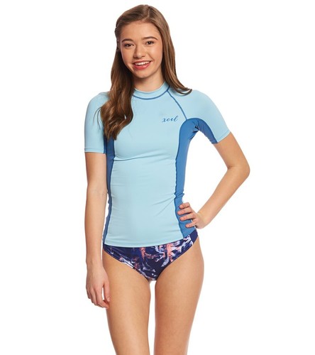 XCEL Sun UPF uv PROTECTION Surf SHORTSLEEVE Swim RASHGUARD SHIRT Top WOMENS size - Picture 5 of 5