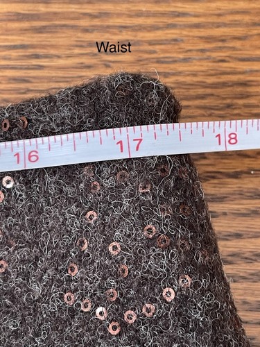 J. Jill Copper Sequined Skirt Size 12 Brown Wool Blend Lined - Picture 9 of 10