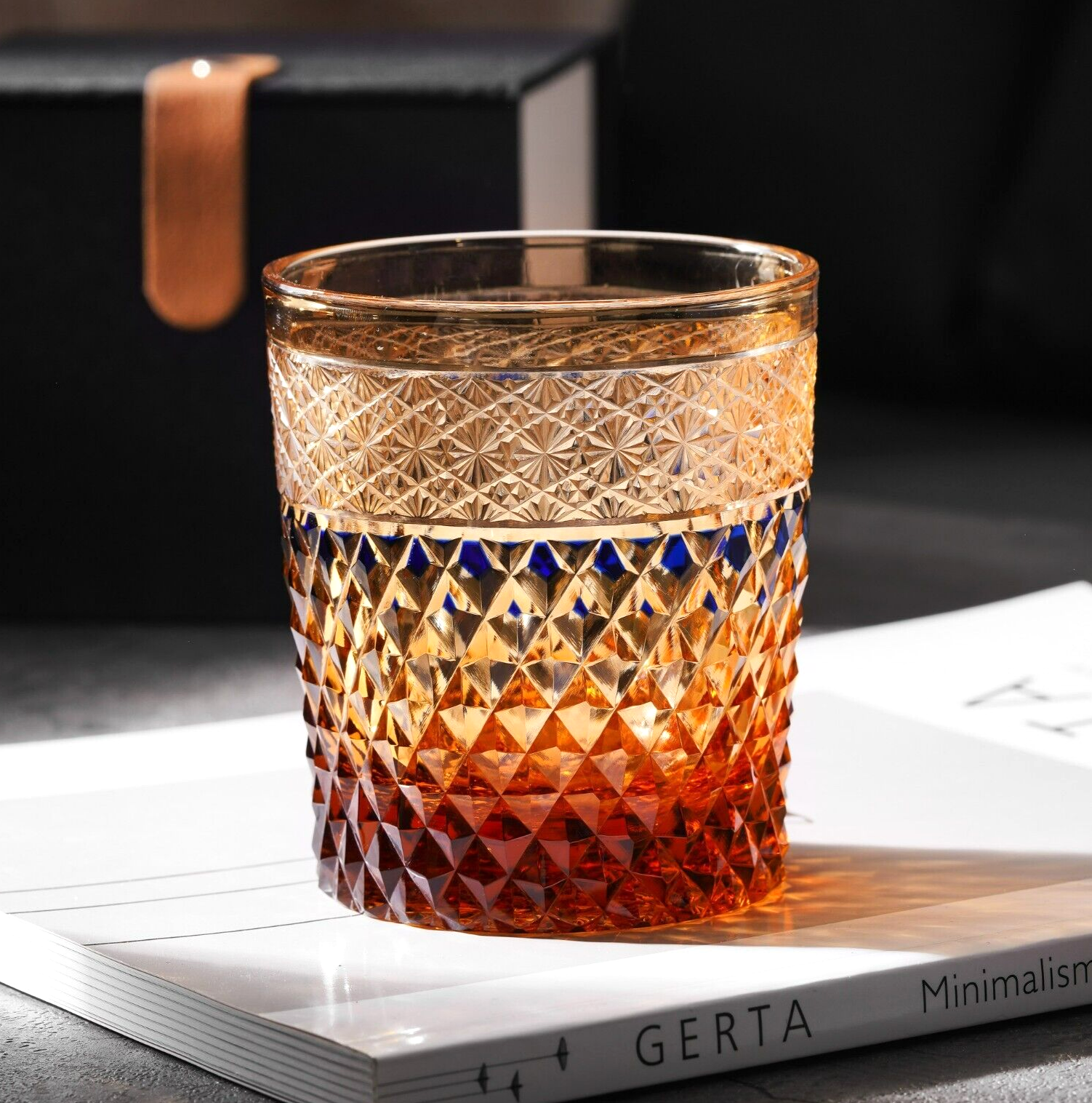 Edo Kiriko Diamond Cut Whisky Glass Set for Bourbon Cocktails-image