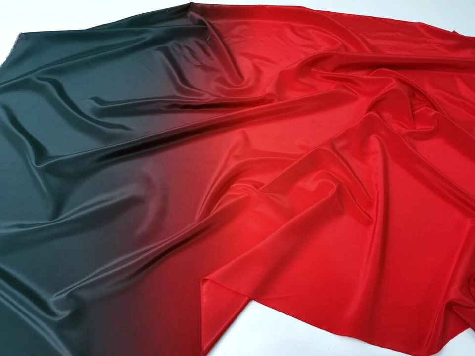 1 yarda X 1,5 metros material de escenario de baile rojo negro tela ombre Koshibo Foto 2 de 4