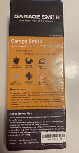 Garage Smith GWP02S Garage Wall Protector Car Door Protectors, Black - Bild 1 von 8