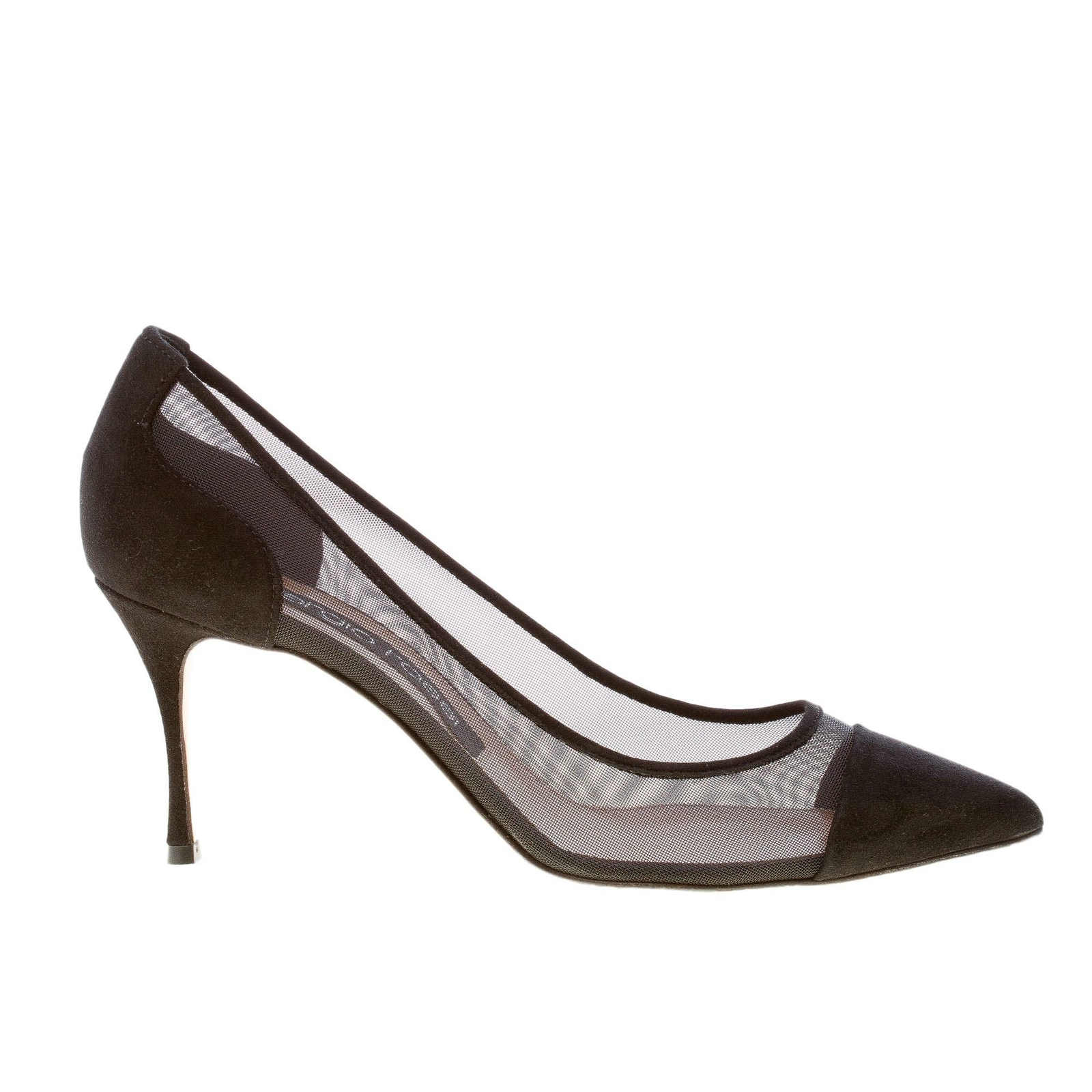 SERGIO ROSSI damen schuhe schwarz netz gewebe замшевый насос для шпица Godiva pump absatz 7,5