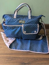 Matilda Jane Up and Away Weekender Tote/Diaper Bag w/ changing mat