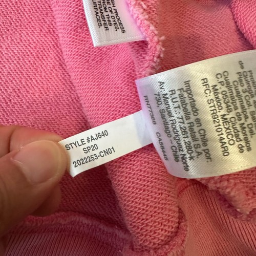 J. CREW Garment Dyed Terry Hoodie Womens XL Larkspur Pink V-Neck Cotton *FLAW* - Picture 10 of 11