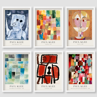 paul klee　アートパネル Paul Klee painting Print Vintage Set Wall Art Gift Home A4