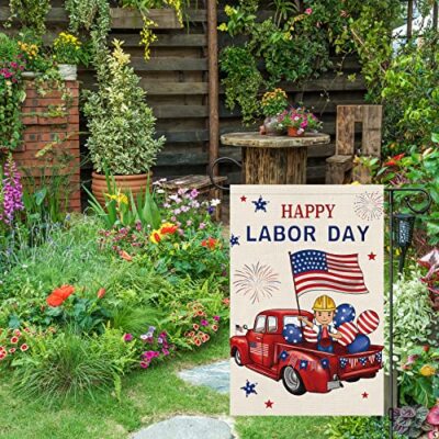 DLZDN Happy Labor Day Gartenflagge – 30,5x45,7 Cm, Doppelseitig Bedruckt, Aus Polyester, Für Garten & Hof