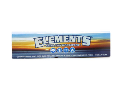 ELEMENTS King Slim Rolling Papers Ultra Thin Rice  (2 Booklets) MIX & MATCH
