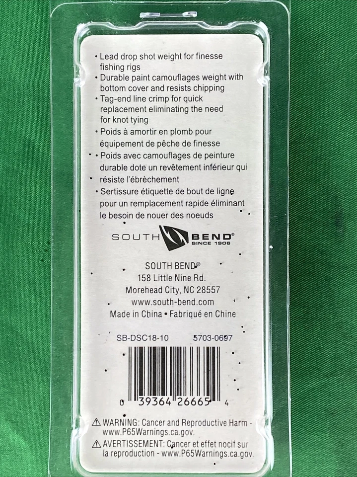 2 PK South Bend SB DSC18 10 cilindros de tiro de caída pesos 1/8 OZ 10 quilates cada uno Foto 3 de 3