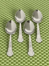 Reed & Barton RENAISSANCE Stainless 4 Teaspoons 18/10 Glossy Flatware - 6 3/8”