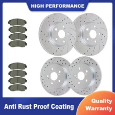 Front Rear Slotted Rotors Brake Pads for Toyota Corolla MATRIX Disc Brakes Kit