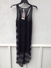 $64 Nwt Lovemarks Brand Shorter Black Front Strip Longer Back Sweater Dress M