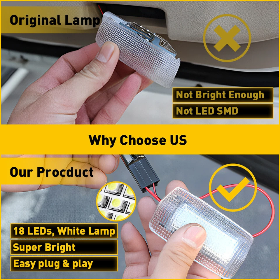 2x 18-SMD LED Side Door Courtesy Lights Lamp For Lexus IS ES LS RX G Camry Prius - Image 2 of 4