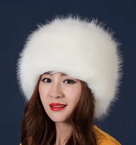 Sombreros de piel sintética cálidos de piel peluda para mujeres Gorras planas Invierno Ruso Informal Lujo - Imagen 15 de 47