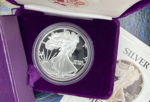 1989 PROOF AMERICAN SILVER EAGLE $1 DOLLAR COIN + COA+BOX, ESTATE SALE #0101