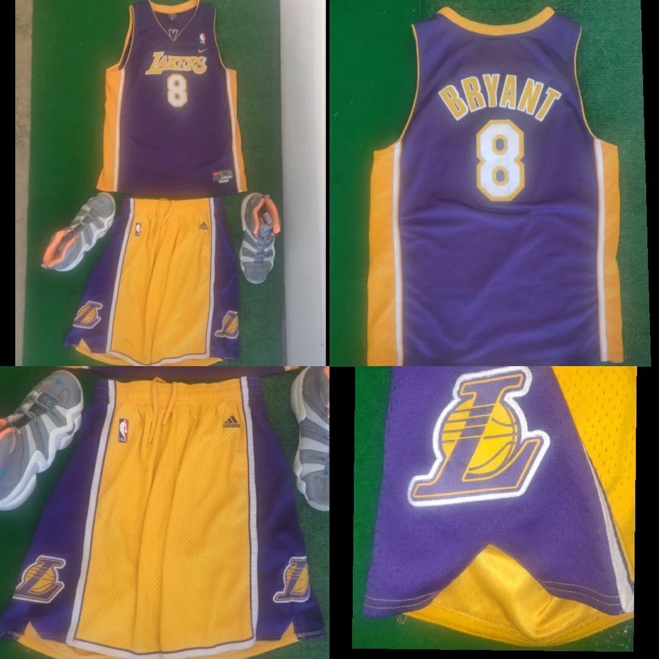 Los Angeles Lakers Kobe Bryant Nike Jersey Y XL adidas Shorts M Crazy 8 Shoes 10 - Image 2 of 4