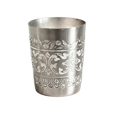 1/2Pcs Retro Thai Tin Cups Metal Drinking Cups Stackable Water Cup for Travel