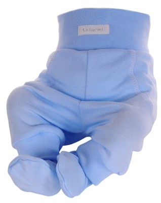 Hose Baby Schlupfhose Strampler mit Füßchen Erstlingshose in Blau