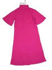 Zara Sweater Dress Womens M Pink Short Sleeve Mock Neck Knit Knee Length