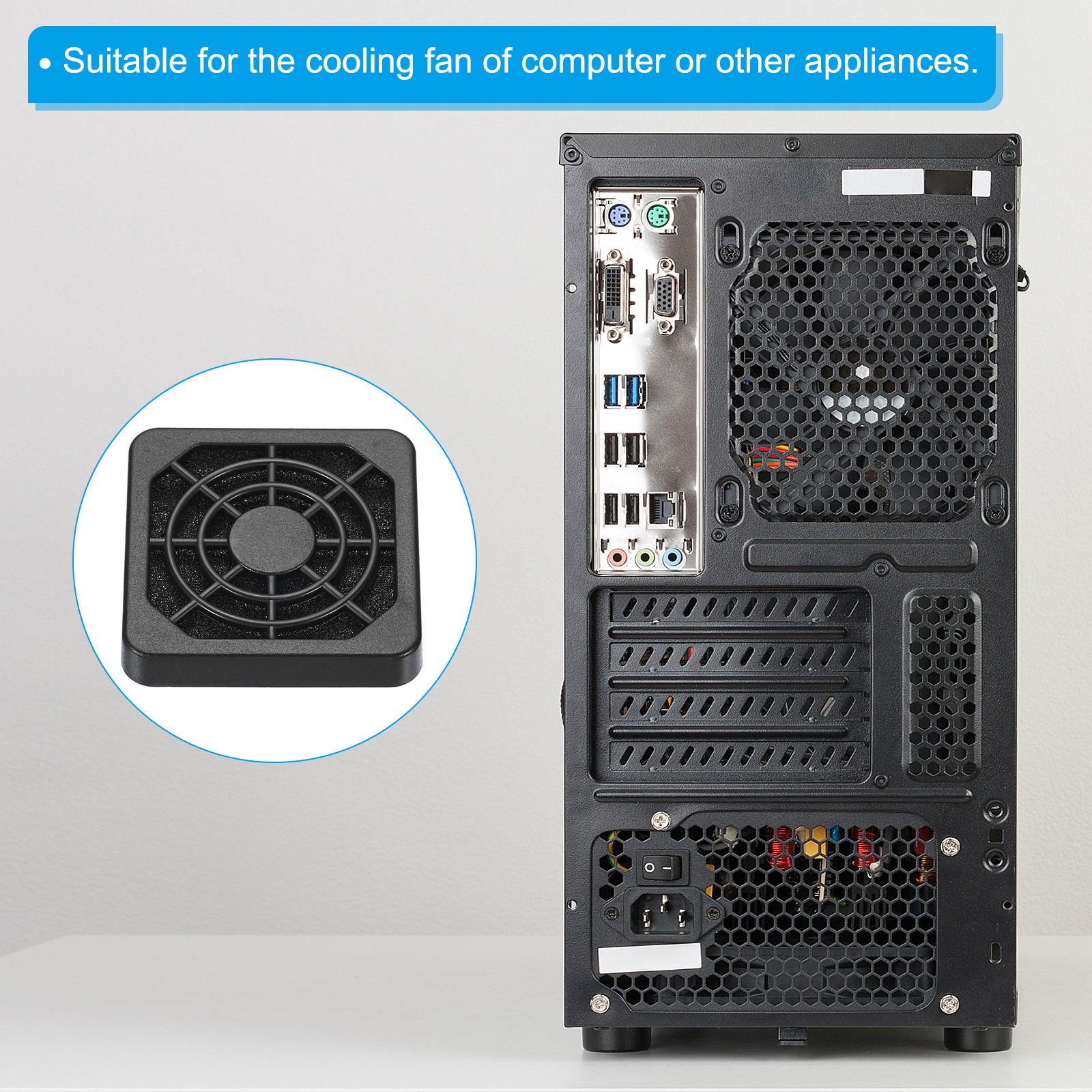 4 Pack 40mm Cooling Fan Filter with Screw ABS Ventilator Grill Guard Black