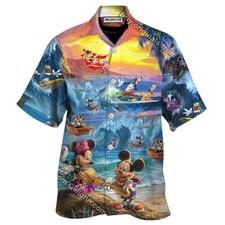 Disney Mickey Mouse Hawaiian Shirt For Mens, Luxury Fabric, US Size