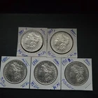 💎 LOT OF 5 Uncirculated Morgan Silver Dollars - MS BU Luster - 90% Silver 💎