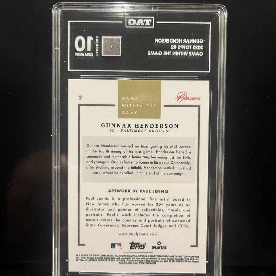 2023 Topps Game Within the Game #2 Gunnar Henderson TAG 10 - Image 2 of 2