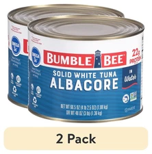 (2 pack) Bumble Bee Solid White Albacore Tuna in Water, Wild Caught,, 22g 