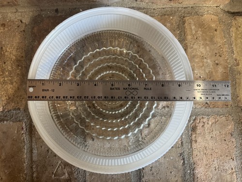 Abat-jour plafonnier montage 10" verre blanc vintage MCM années 50 - Photo 4/5