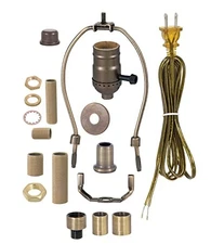 B&P Lamp Antique Brass Floor Lamp Wiring Kit with 3-Way Socket, 12 Foot Cord,