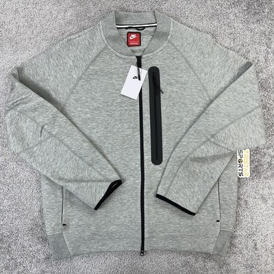 Nike Sportswear Tech Fleece Jacket Mens Large Gray Full Zip Bomber FB8008-063
