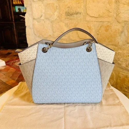 Michael Kors MK Grande Bolso de Mano Cartera Bolso de Hombro + Triple Cartera Cielo Claro - Imagen 8 de 13