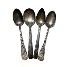 Silver Plate Baby Spoons Vintage Children's Spoon Lot